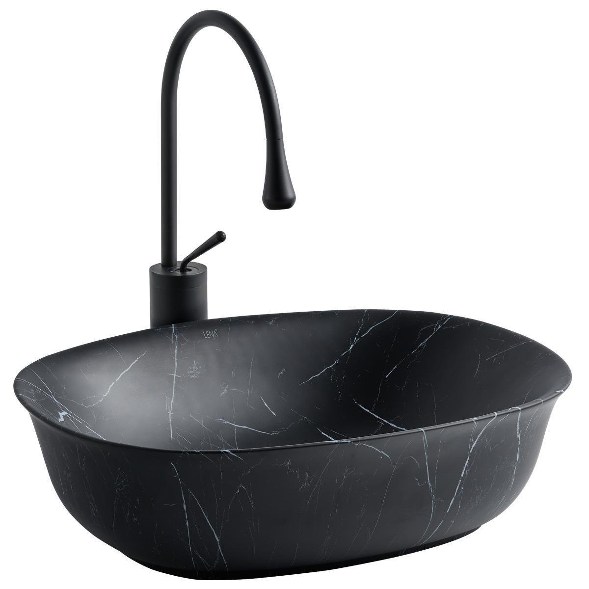 EH-4600M5 Siyah Tezgah Üstü Lavabo EH-4600M5 EH-4600M5