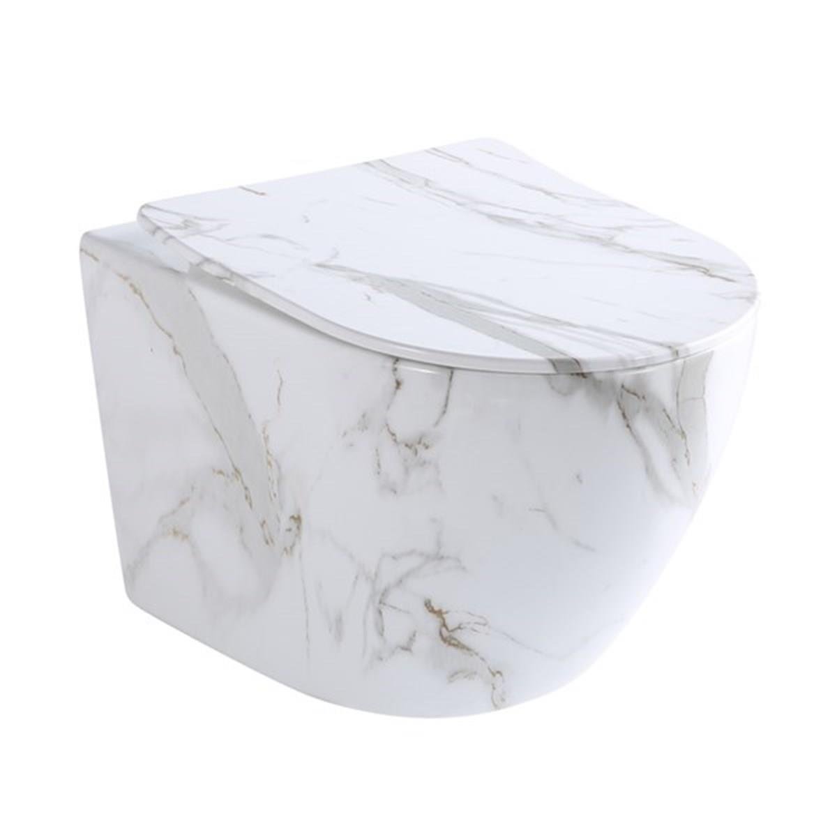 ET-501M1 Beyaz Mermer Desenli Klozet ET-501M1 ET-501M1