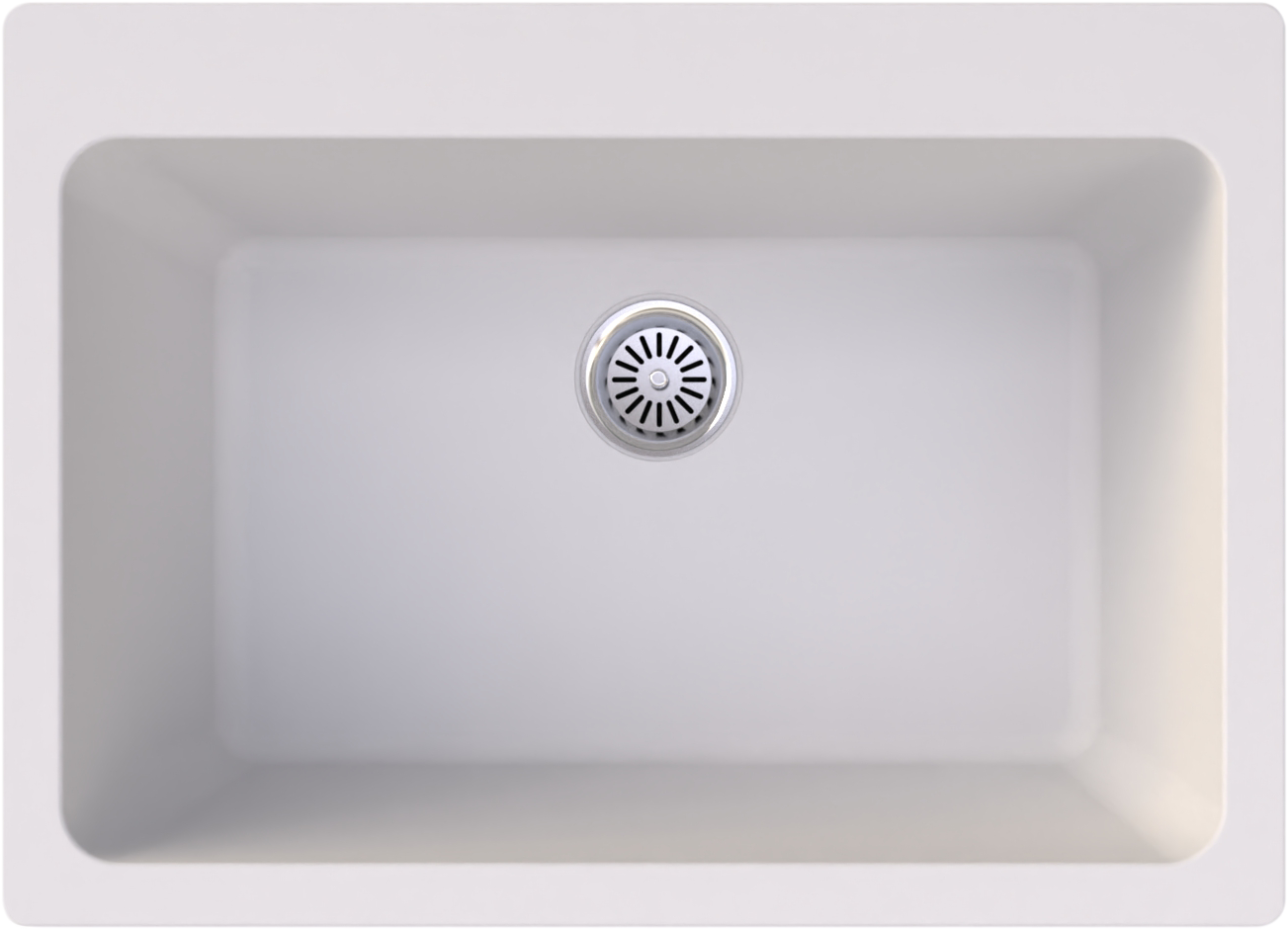 Gradde Beyaz Tek Goz 50x71 Tustu Sıfr Altı Granıt Evye GR71BYZ