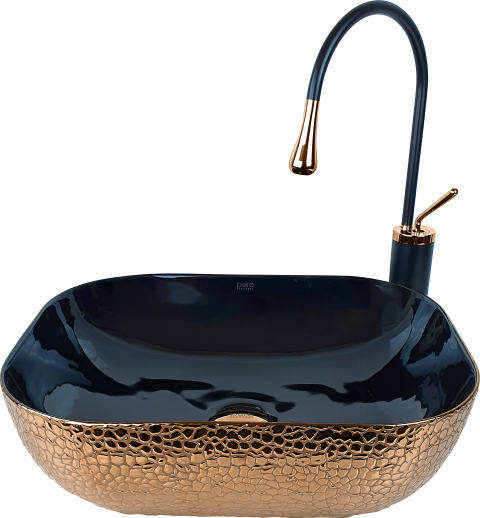 Pure Crocodile Bronz Siyah Tezgah Üstü Çanak Lavabo Bc-304 BC-304