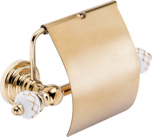 Pure Geometrik Beyaz Altın / Pvd Gold Kapaklı Kağıtlık Aks-104 AKS-104