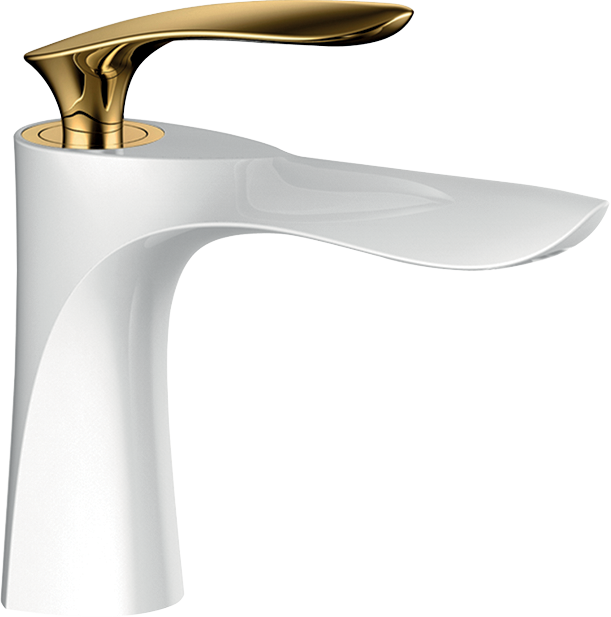 Pure Royal Beyaz Gold Lavabo Armatürü Akf-101 AKF-101