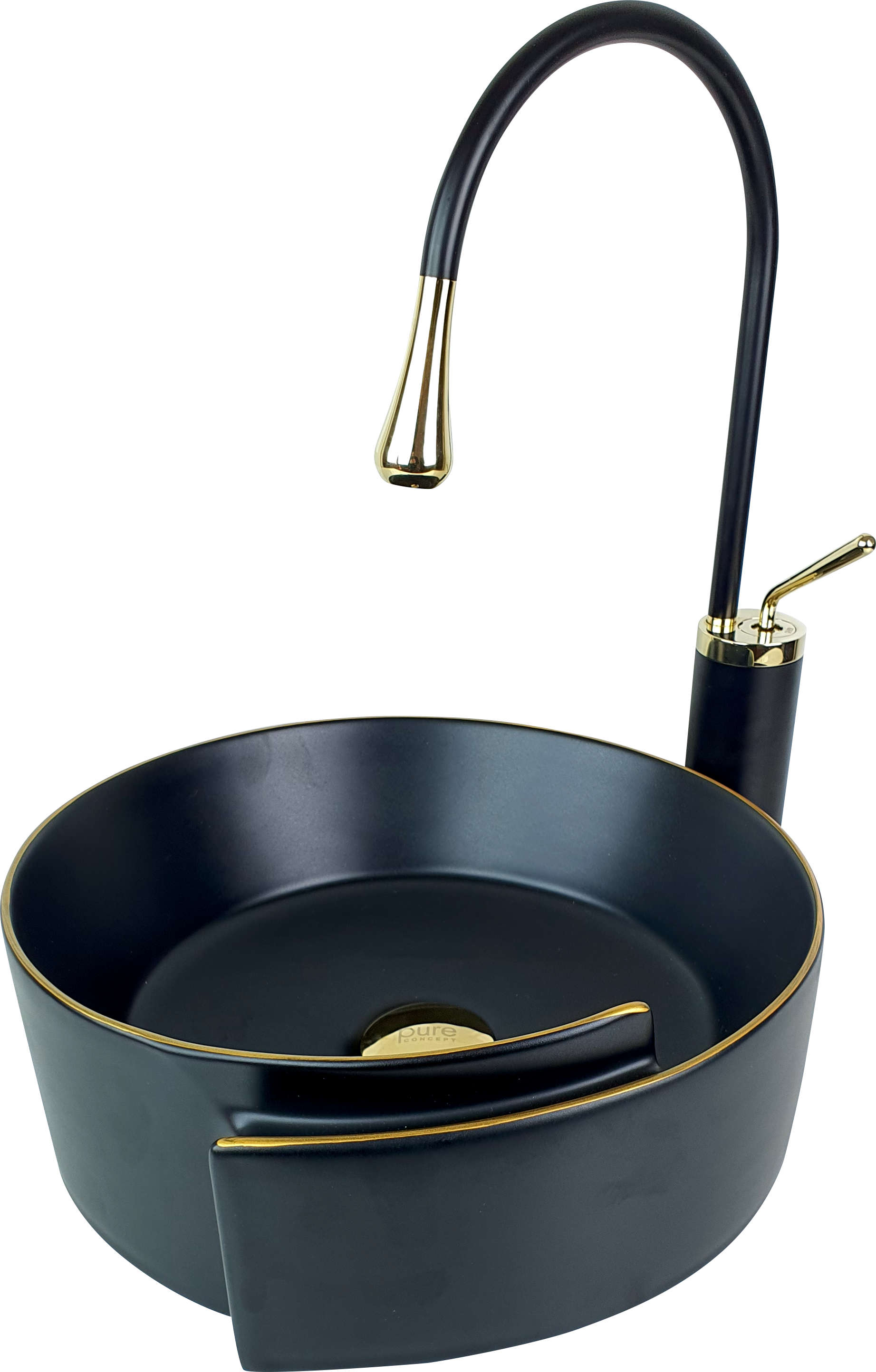 Pure Siyah Gold Tezgah Üstü Çanak Lavabo Bg-303 BG-303