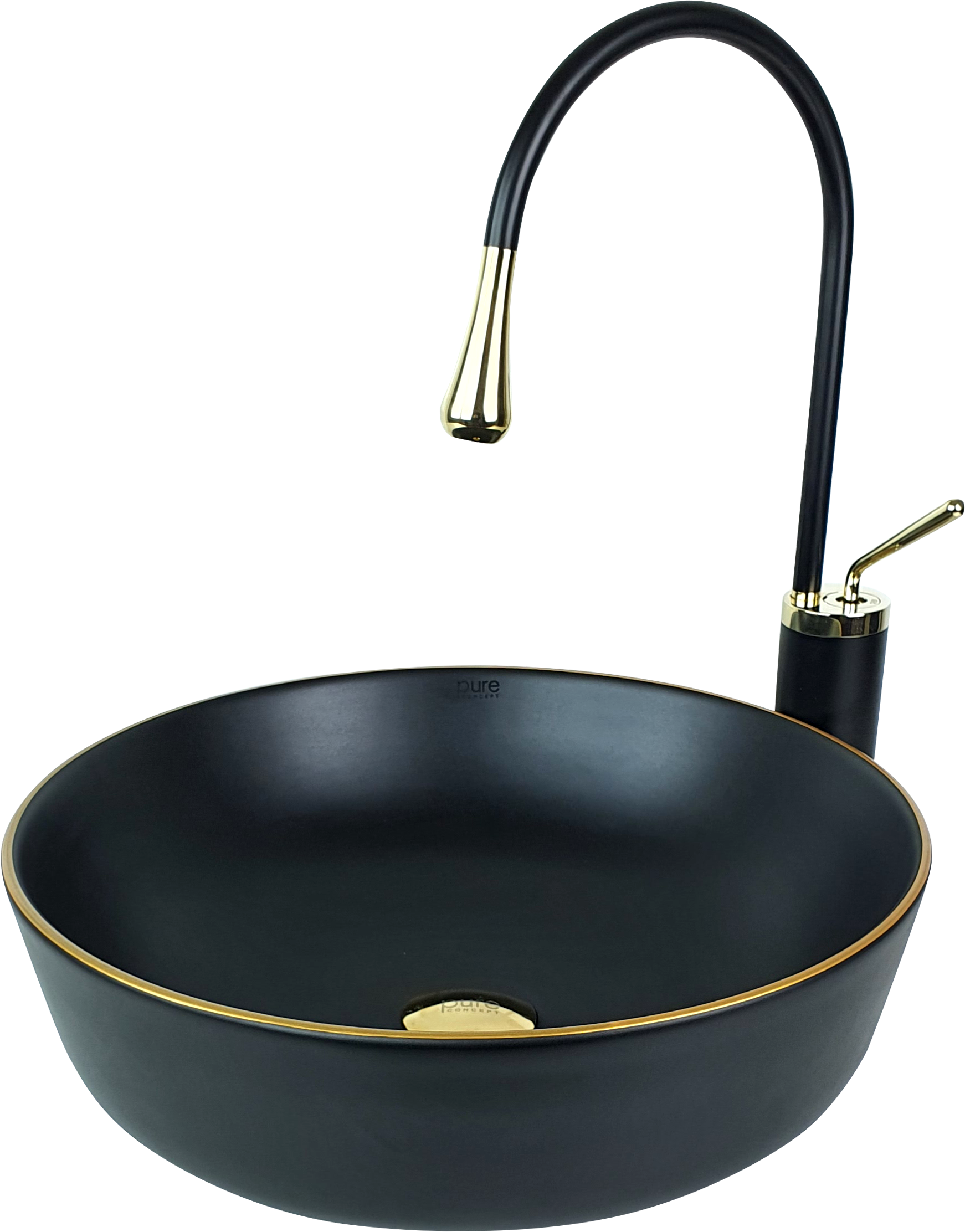 Pure Siyah Gold Tezgah Üstü Çanak Lavabo Bg-304 BG-304