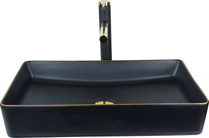 Pure Siyah Gold Tezgah Üstü Çanak Lavabo Bg-305 BG-305