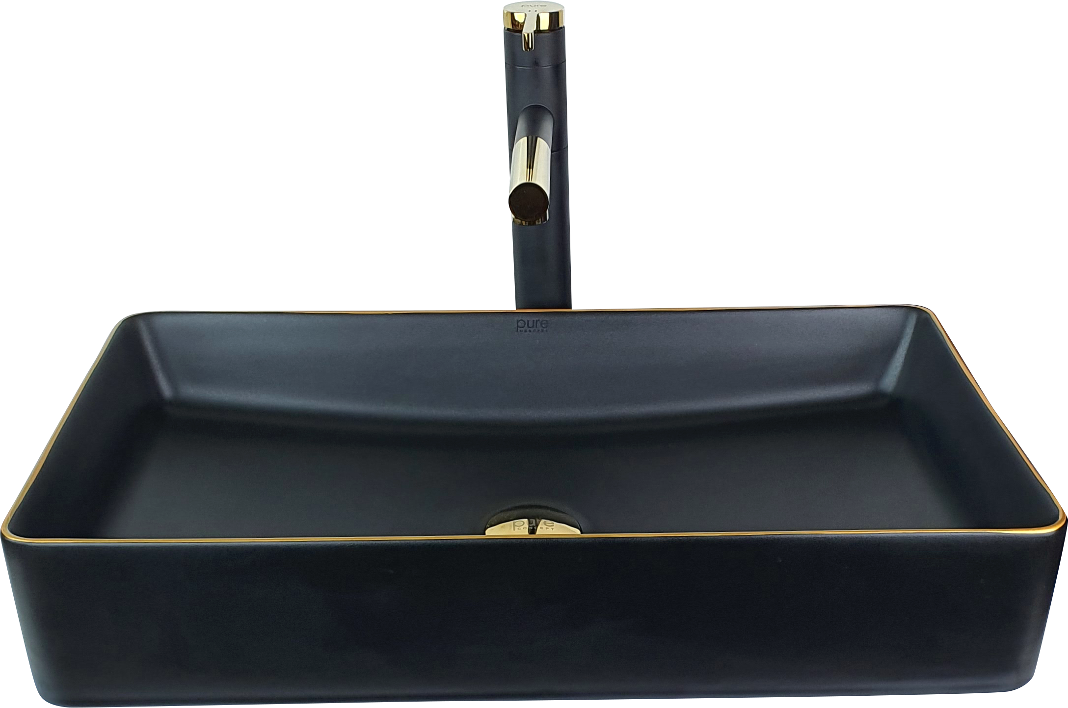 Pure Siyah Gold Tezgah Üstü Çanak Lavabo Bg-305 BG-305