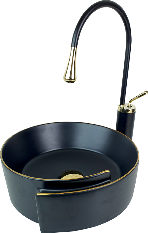 Pure Siyah Gold Tezgah Üstü Çanak Lavabo Bg-303 BG-303