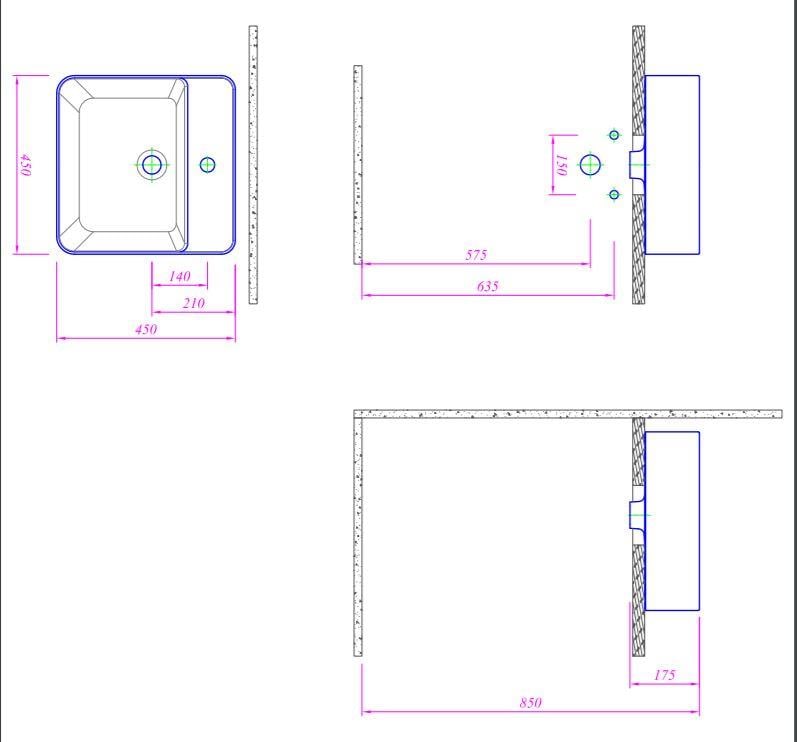 Smartedge 45X45 Cm Kare Lavabo 310200200015