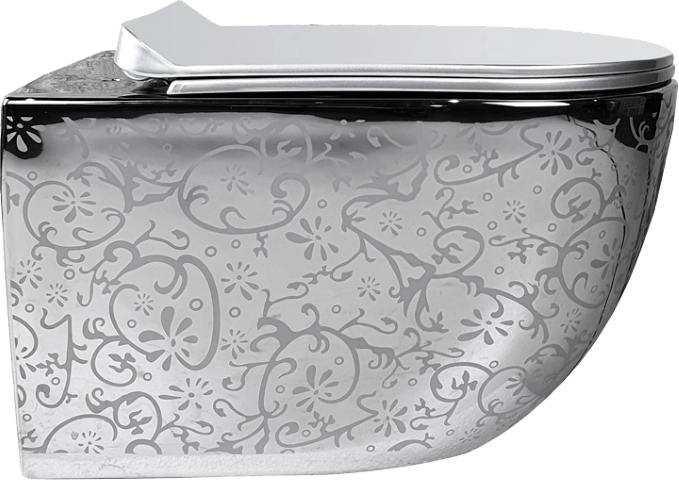 Pure Wıne Gümüs Kanalsız Asma Klozet Wh-751N+Soft Kapak WH-751N+CS-12