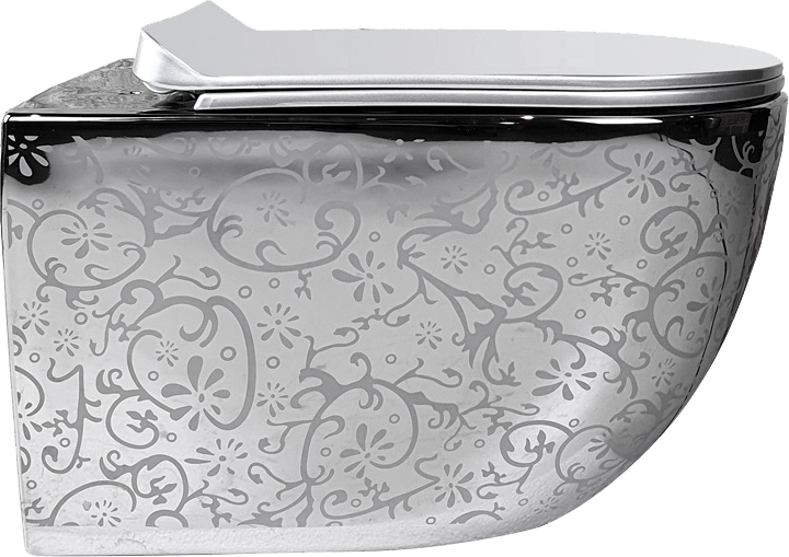 Pure Wıne Gümüs Kanalsız Asma Klozet Wh-751N+Soft Kapak WH-751N+CS-12