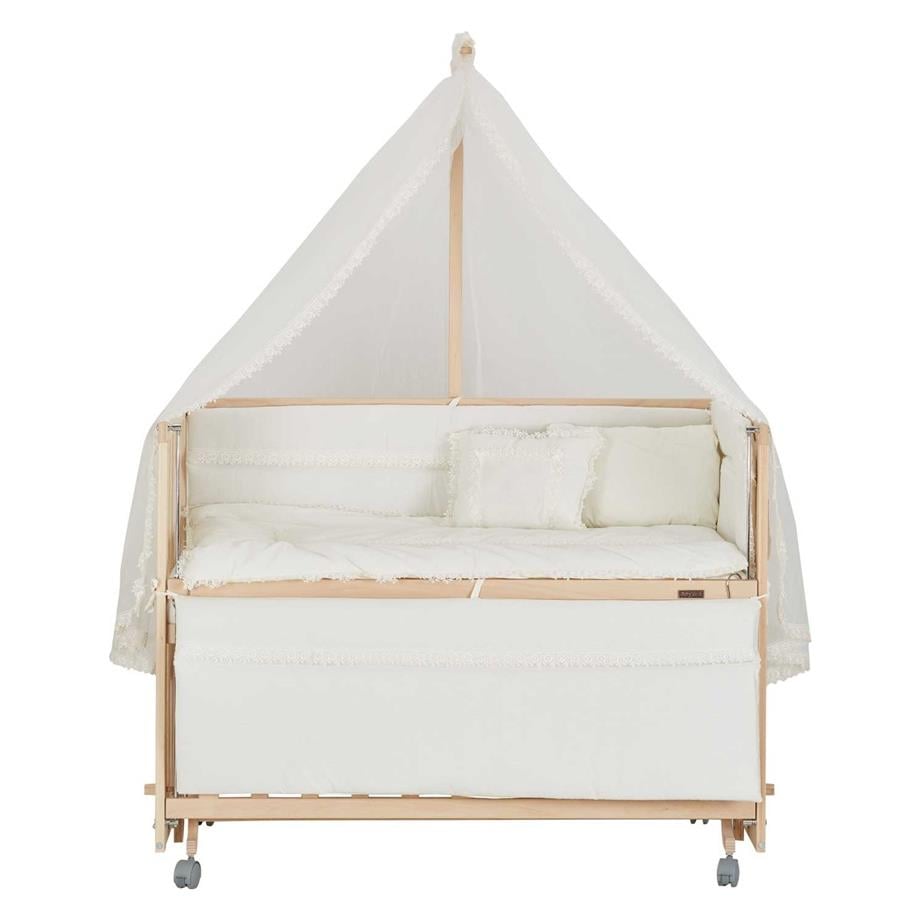 Babytech 60*120 Naturel Boyasız Kademeli + Krem Uyku Seti