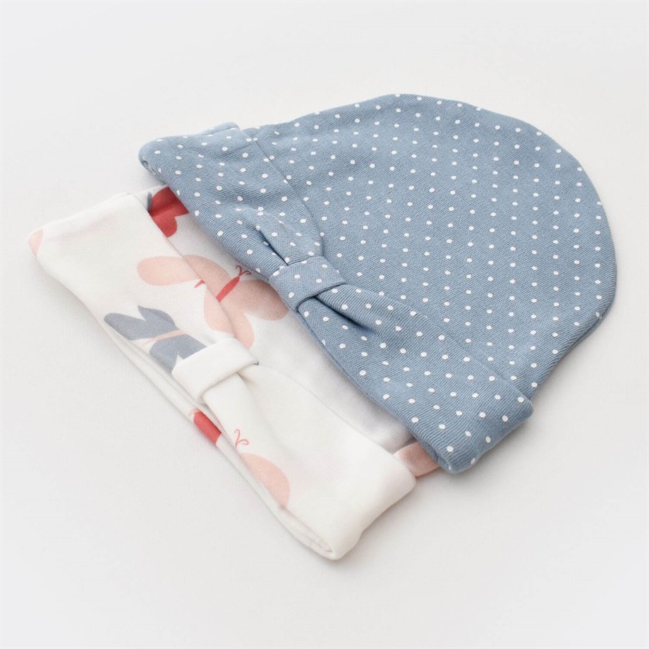 Bibaby Organik Şapka 2Li Wild Flowers Spring Blue
