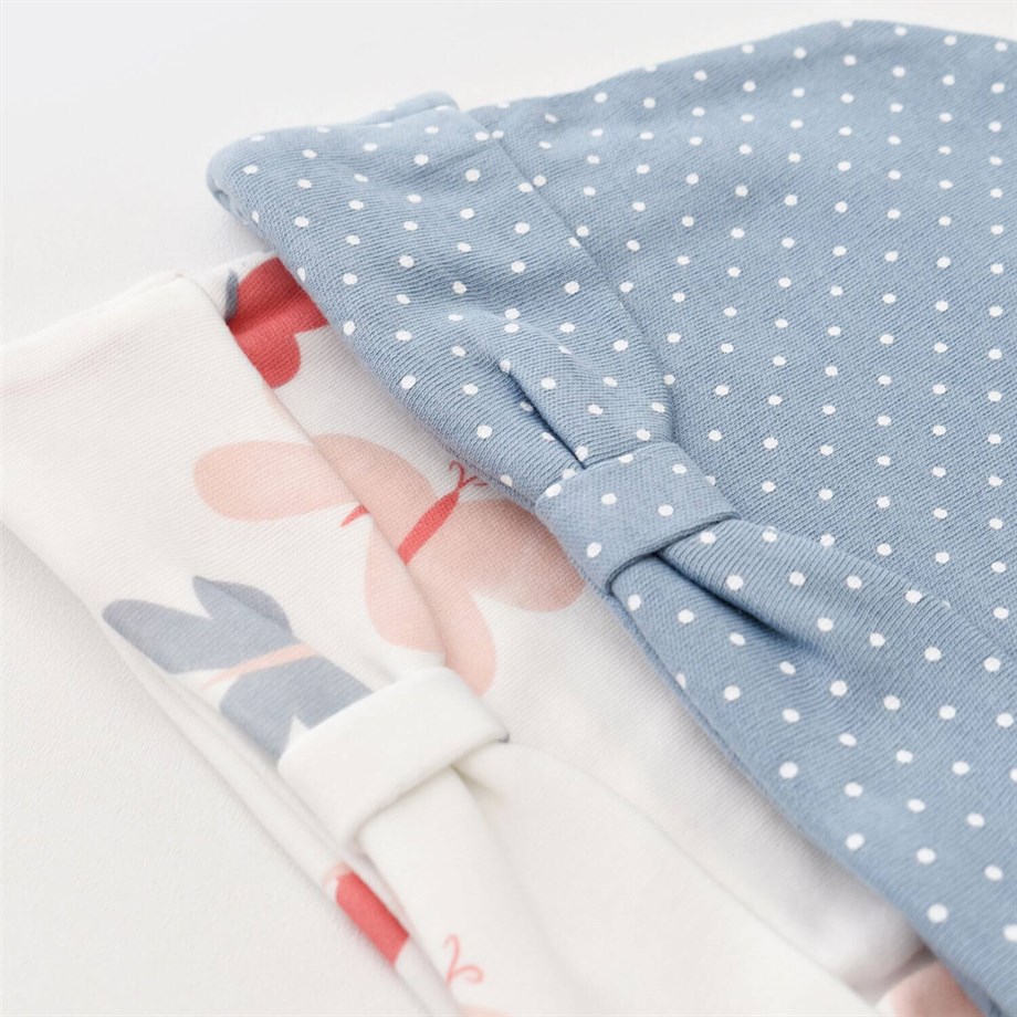 Bibaby Organik Şapka 2Li Wild Flowers Spring Blue