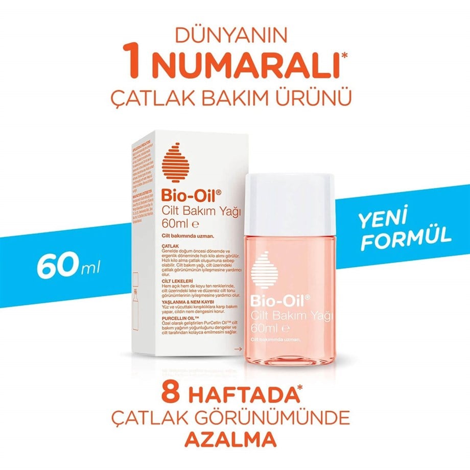 Bio-Oil Çatlak Karşıtı & Nemlendirici Cilt Bakım Yağı Yeni Formül 60 Ml