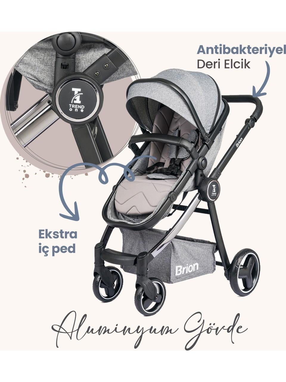 Brion Trendone Travel Sistem Bebek Arabası Antrasit