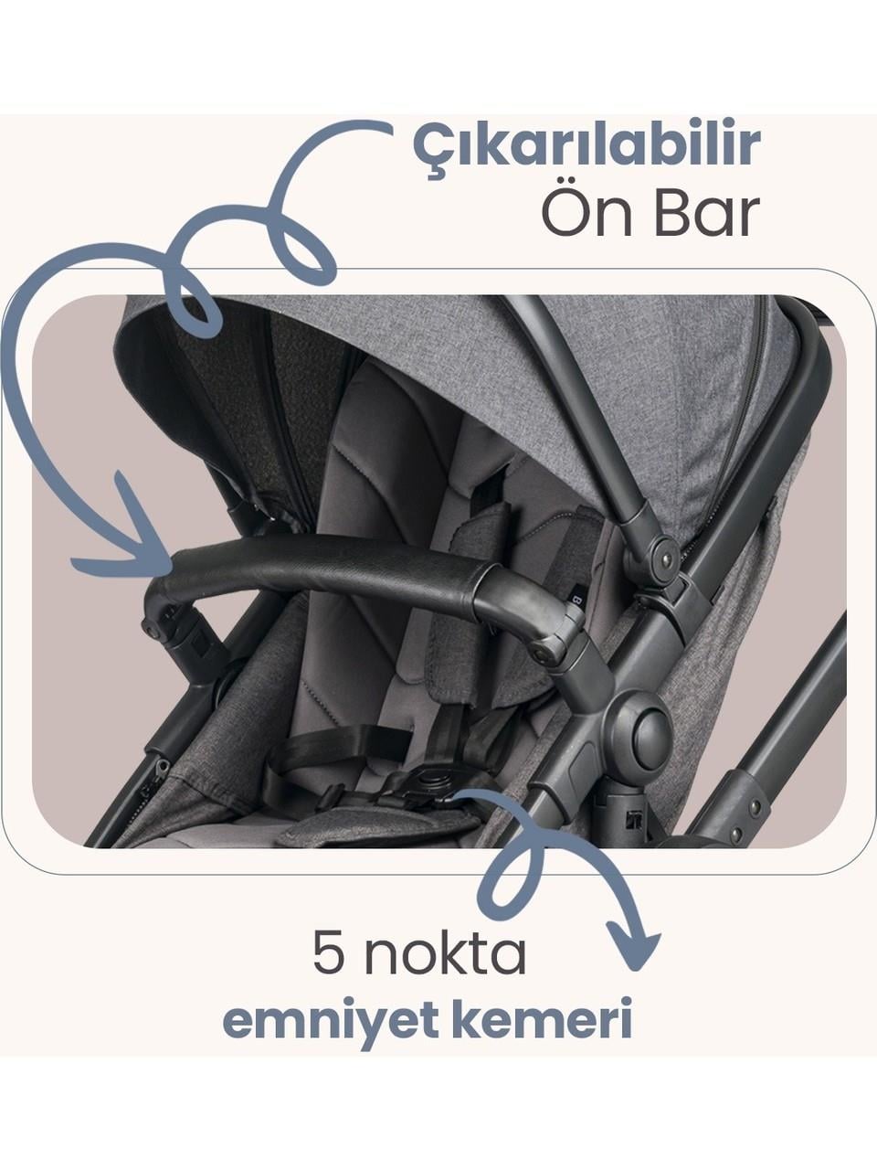 Brion Trendone Travel Sistem Bebek Arabası Antrasit
