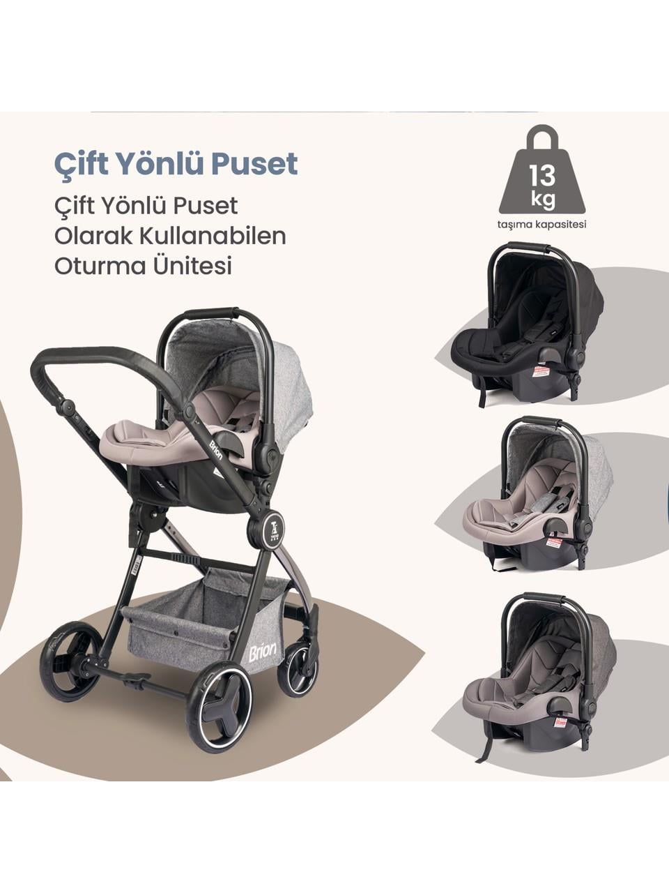 Brion Trendone Travel Sistem Bebek Arabası Antrasit