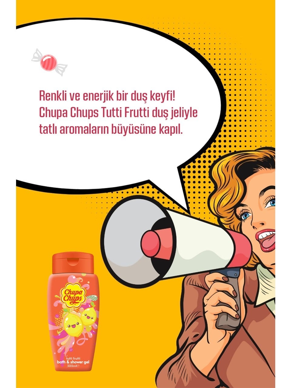 Chupa Chups Duş Jeli 300ml Karışık Meyve Kokulu