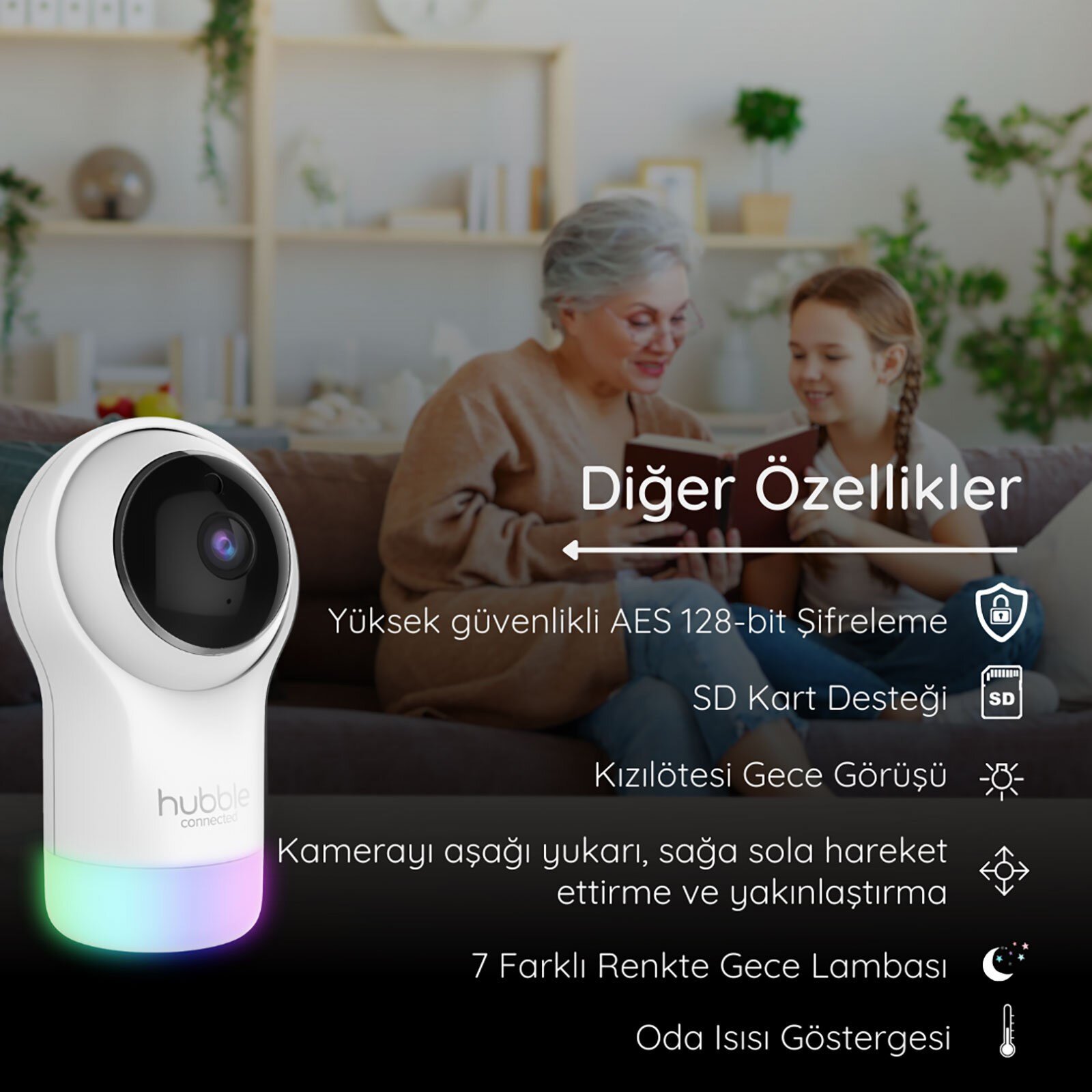 Hubble Glow Full HD WiFi Bebek Kamerası
