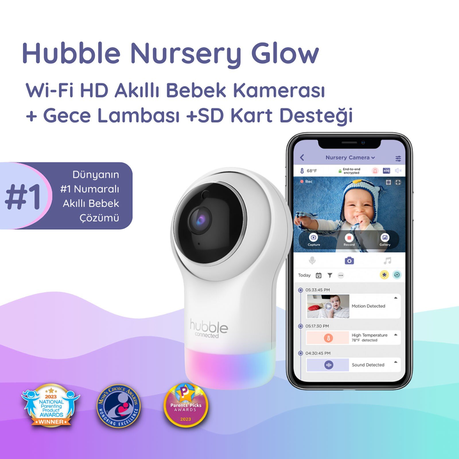 Hubble Glow Full HD WiFi Bebek Kamerası