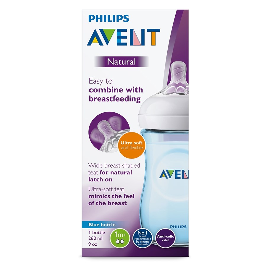 Philips Avent Natural PP Biberon 260 ml Mavi