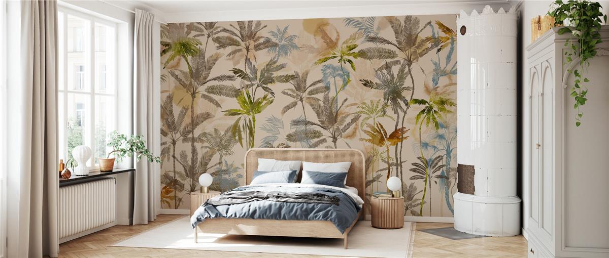 Retro ÇiçekRetro Çiçek Duvar Kağıdı