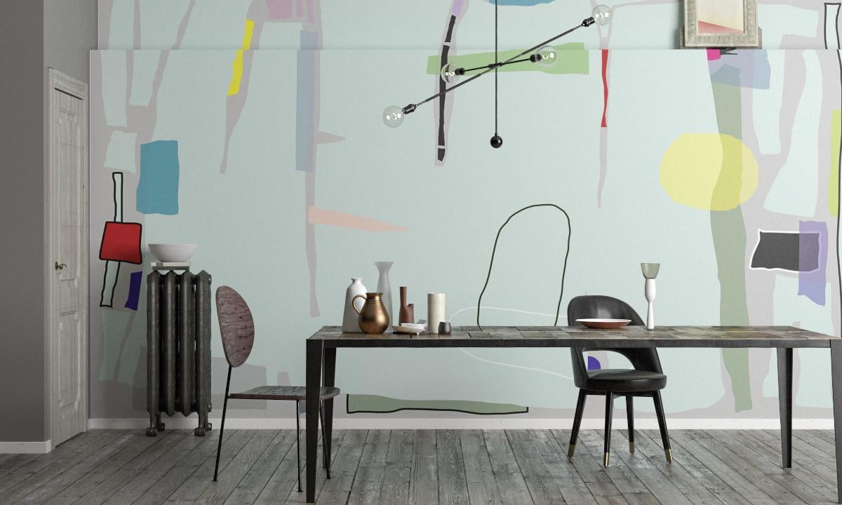 Retro ÇiçekRetro Çiçek Duvar Kağıdı