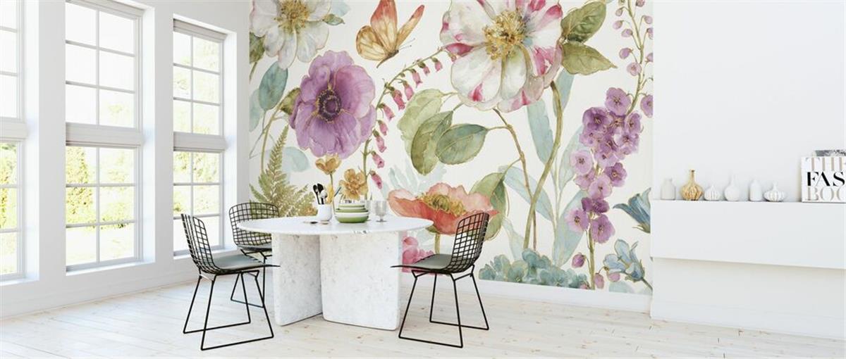 Retro ÇiçekRetro Çiçek Duvar Kağıdı