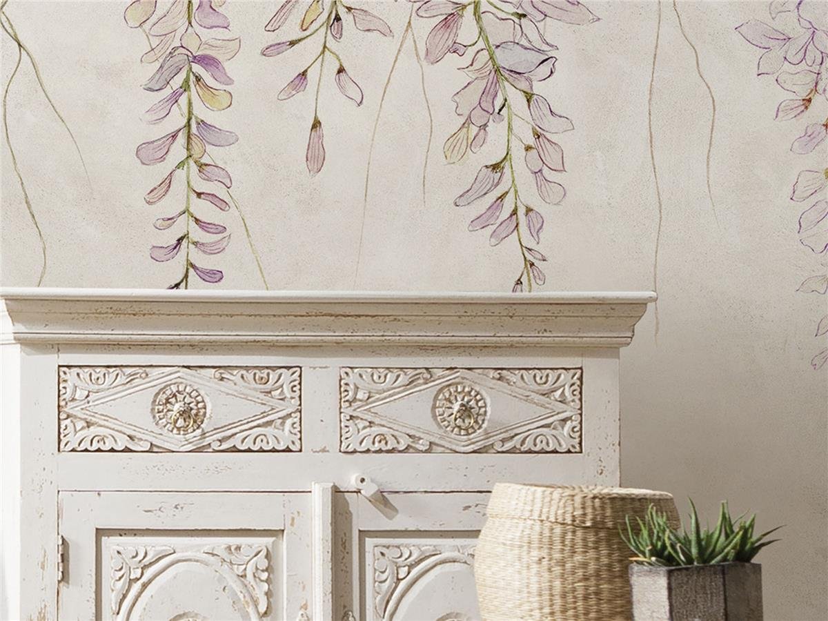 Retro ÇiçekRetro Çiçek Duvar Kağıdı