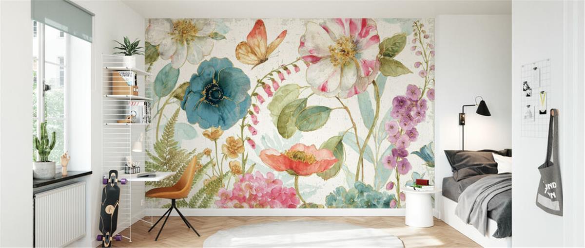 Retro ÇiçekRetro Çiçek Duvar Kağıdı