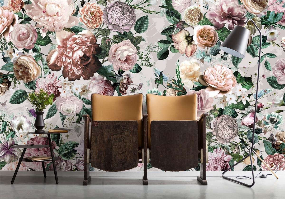 Retro ÇiçekRetro Çiçek Duvar Kağıdı