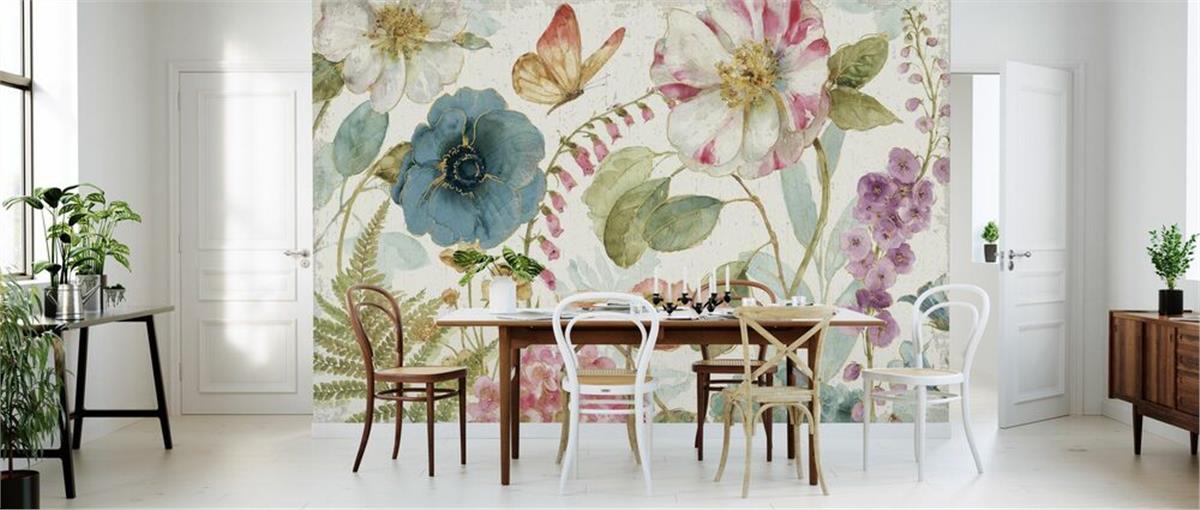 Retro ÇiçekRetro Çiçek Duvar Kağıdı