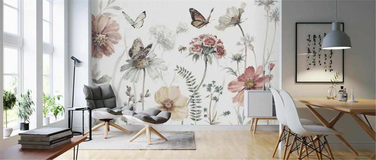 Retro ÇiçekRetro Çiçek Duvar Kağıdı