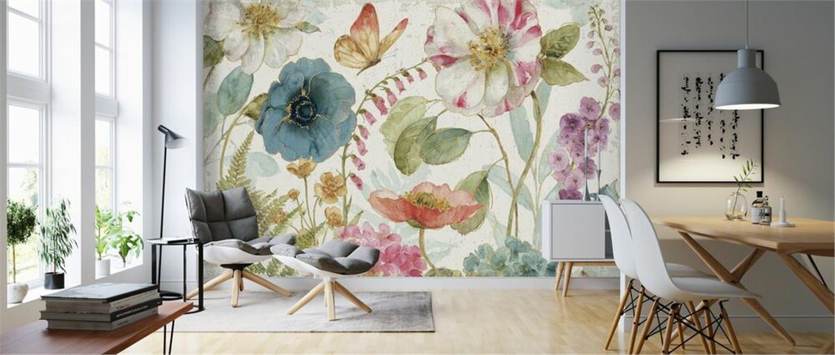 Retro ÇiçekRetro Çiçek Duvar Kağıdı