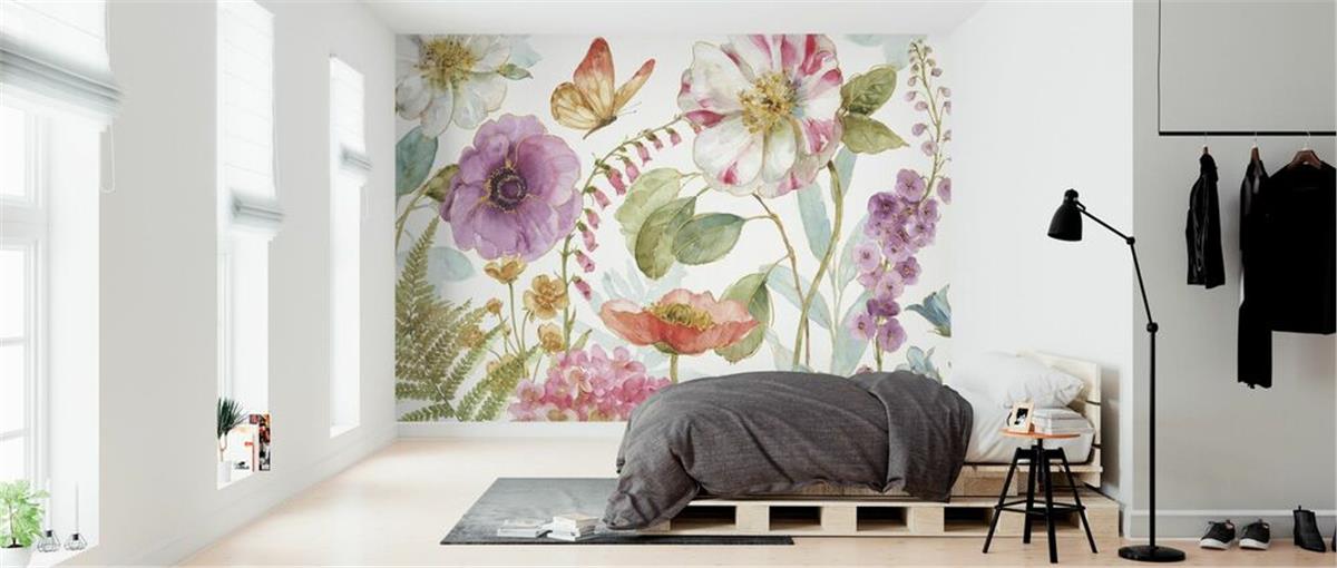 Retro ÇiçekRetro Çiçek Duvar Kağıdı