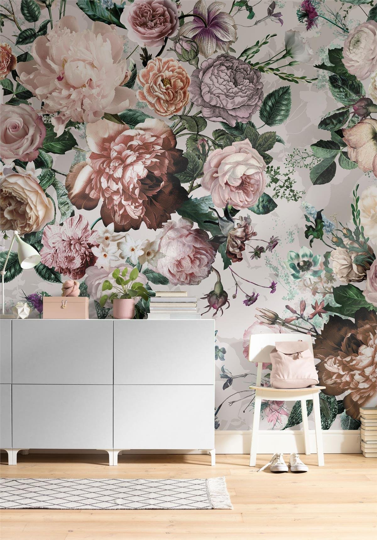 Retro ÇiçekRetro Çiçek Duvar Kağıdı