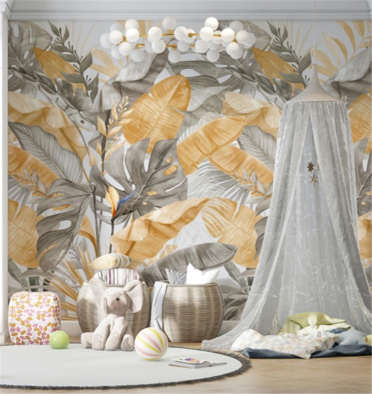 Retro ÇiçekRetro Çiçek Duvar Kağıdı