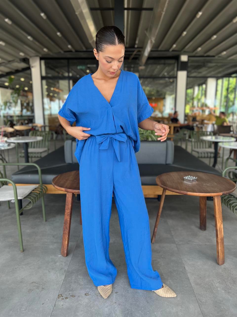 Bluz Pantolon Takım-Mavi