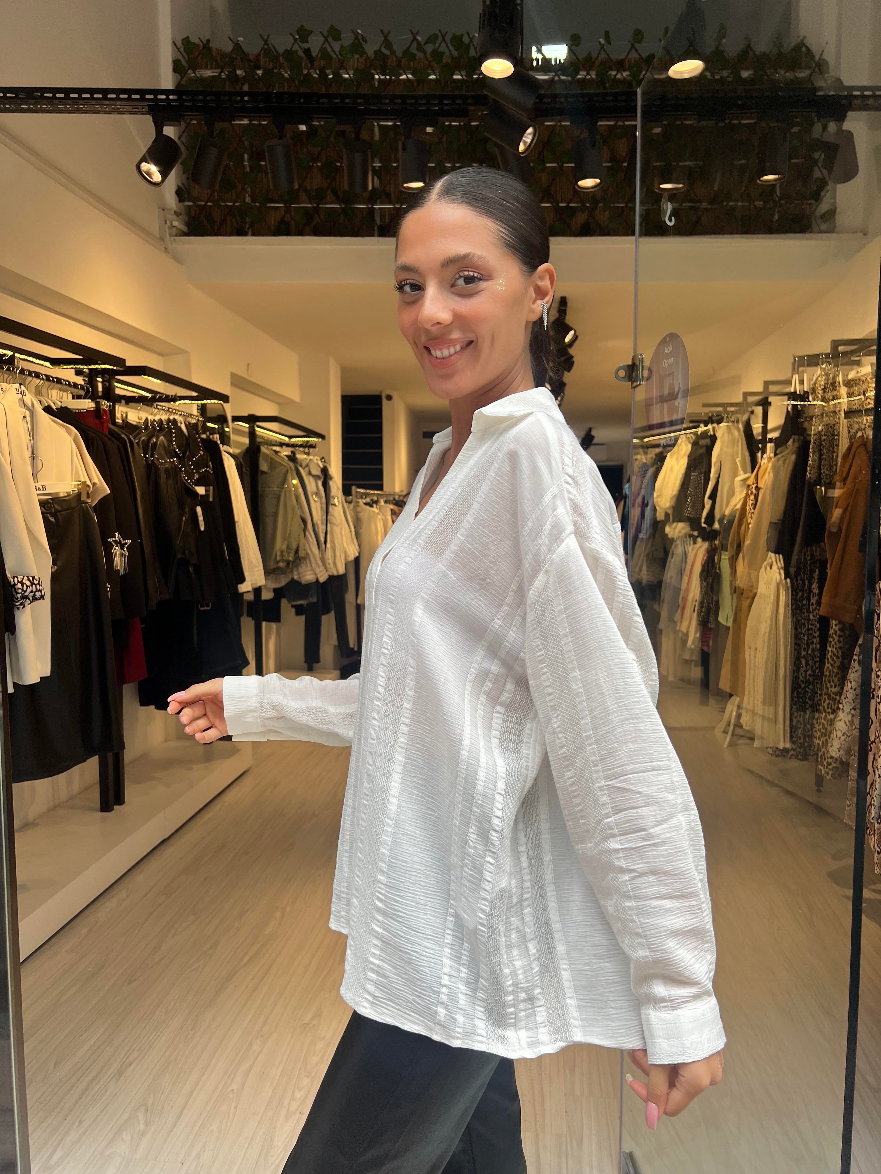 Pry Transparan Gömlek-Taş