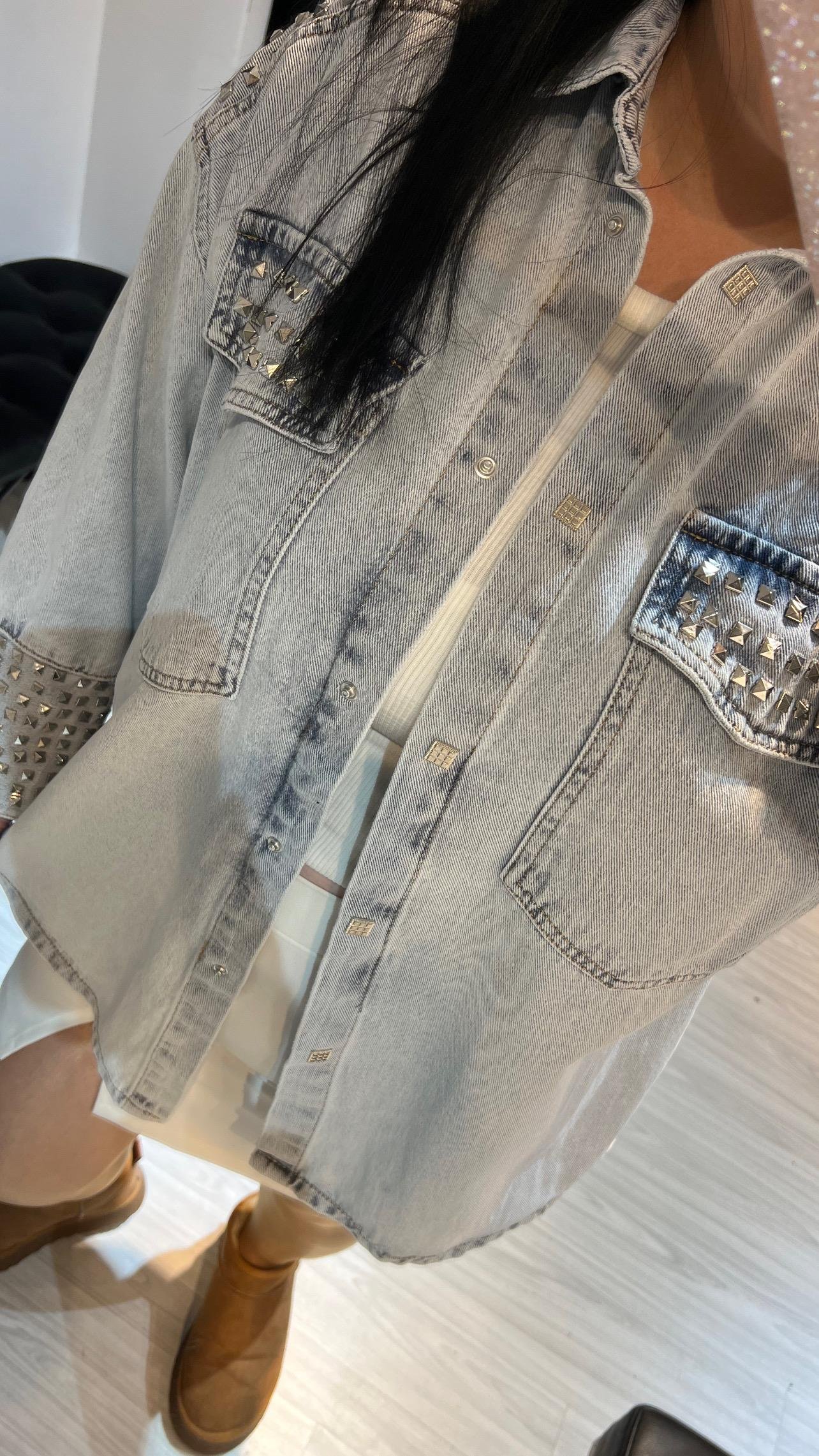 Shz.Zımba Detaylı Gömlek Ceket-Mavi