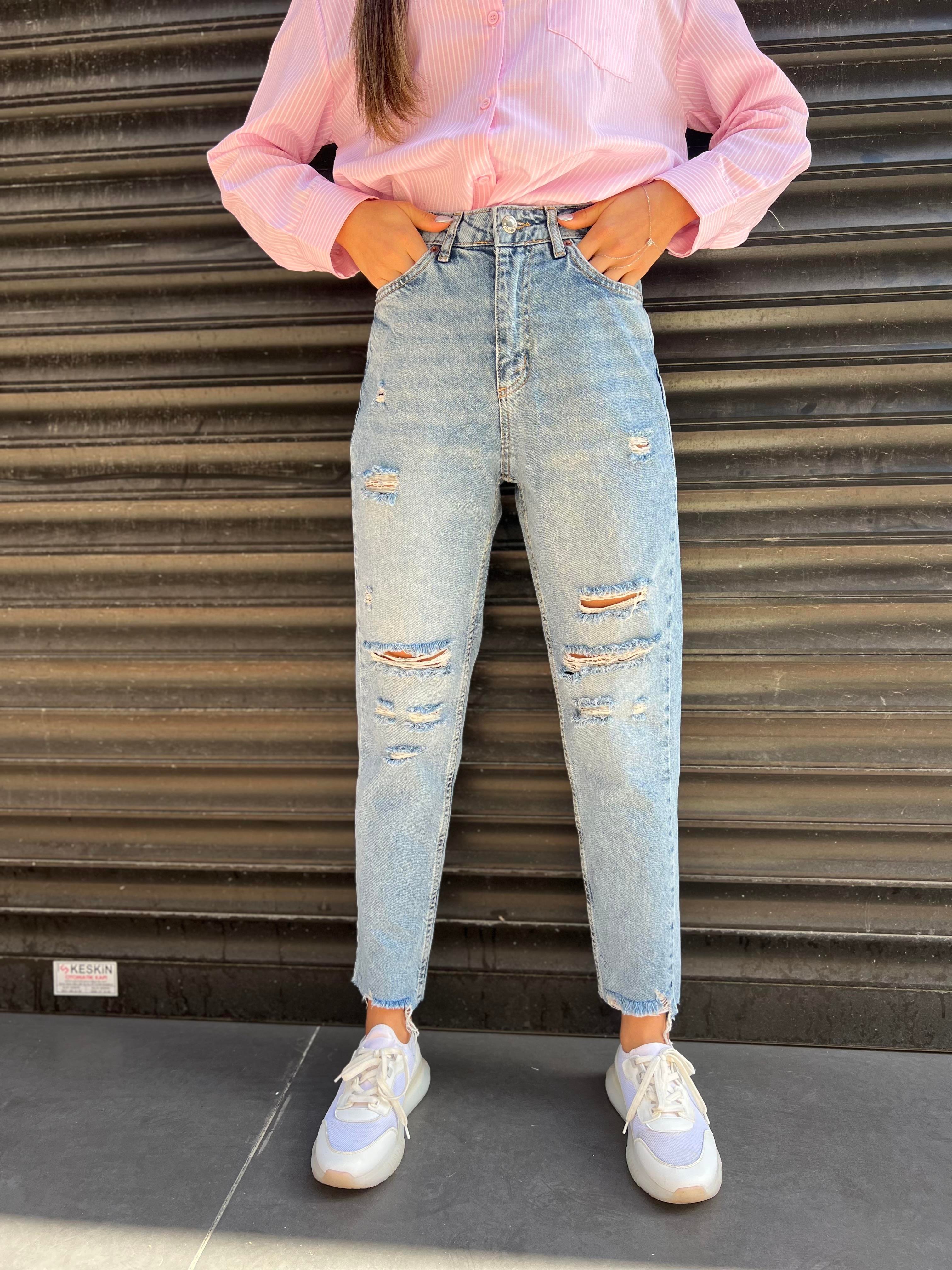 Ut.Yırtık Jean -Mavi