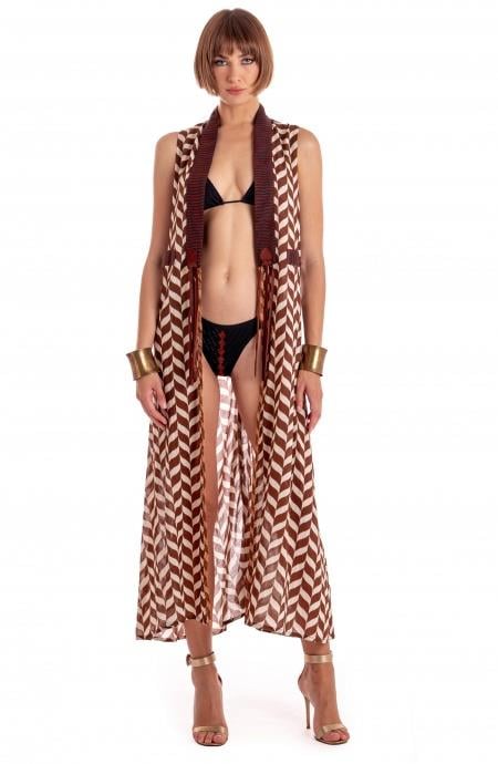 LONG VEST DRESS BEAUTIFUL TREE PRINT