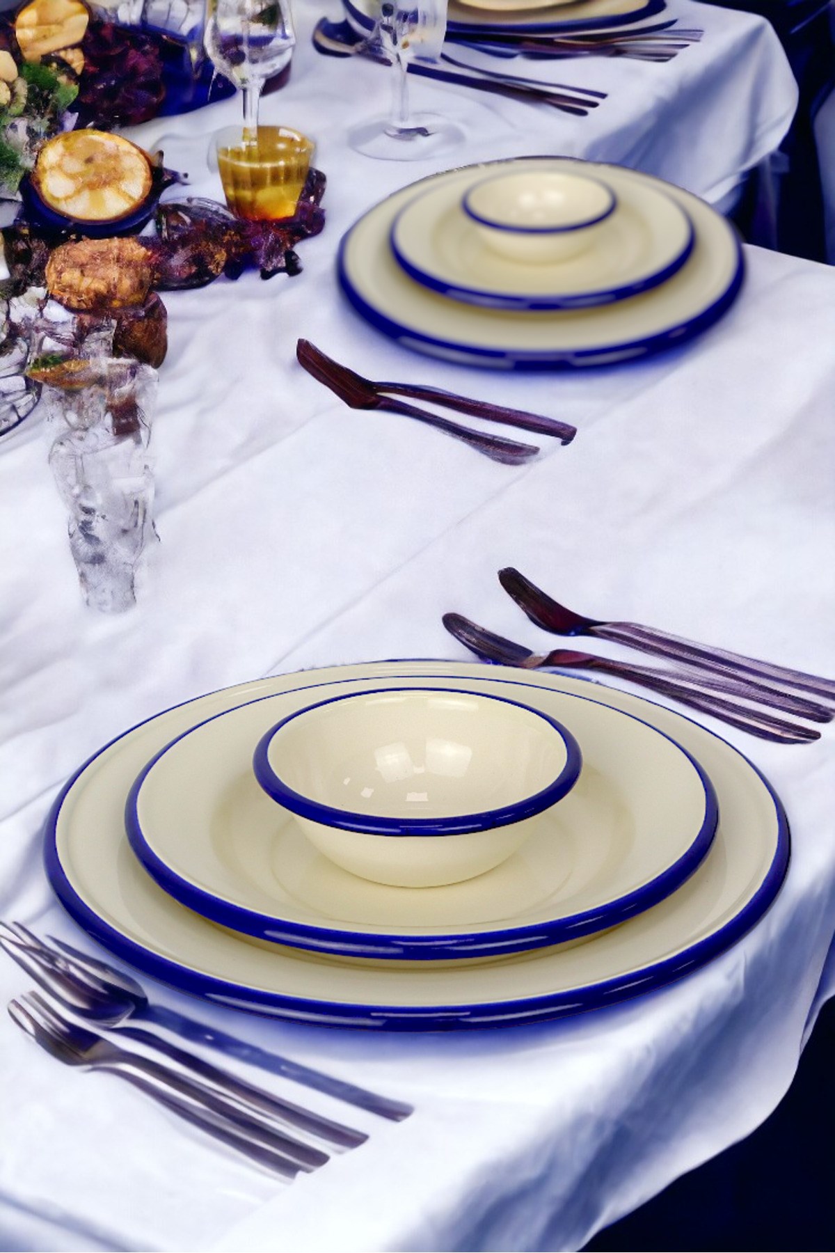 13-24-30 No 3'lü Emaye Yemek Tabağı, Tabak Servis, Yemek, Kamp Piknik, Çeyiz, Hediye