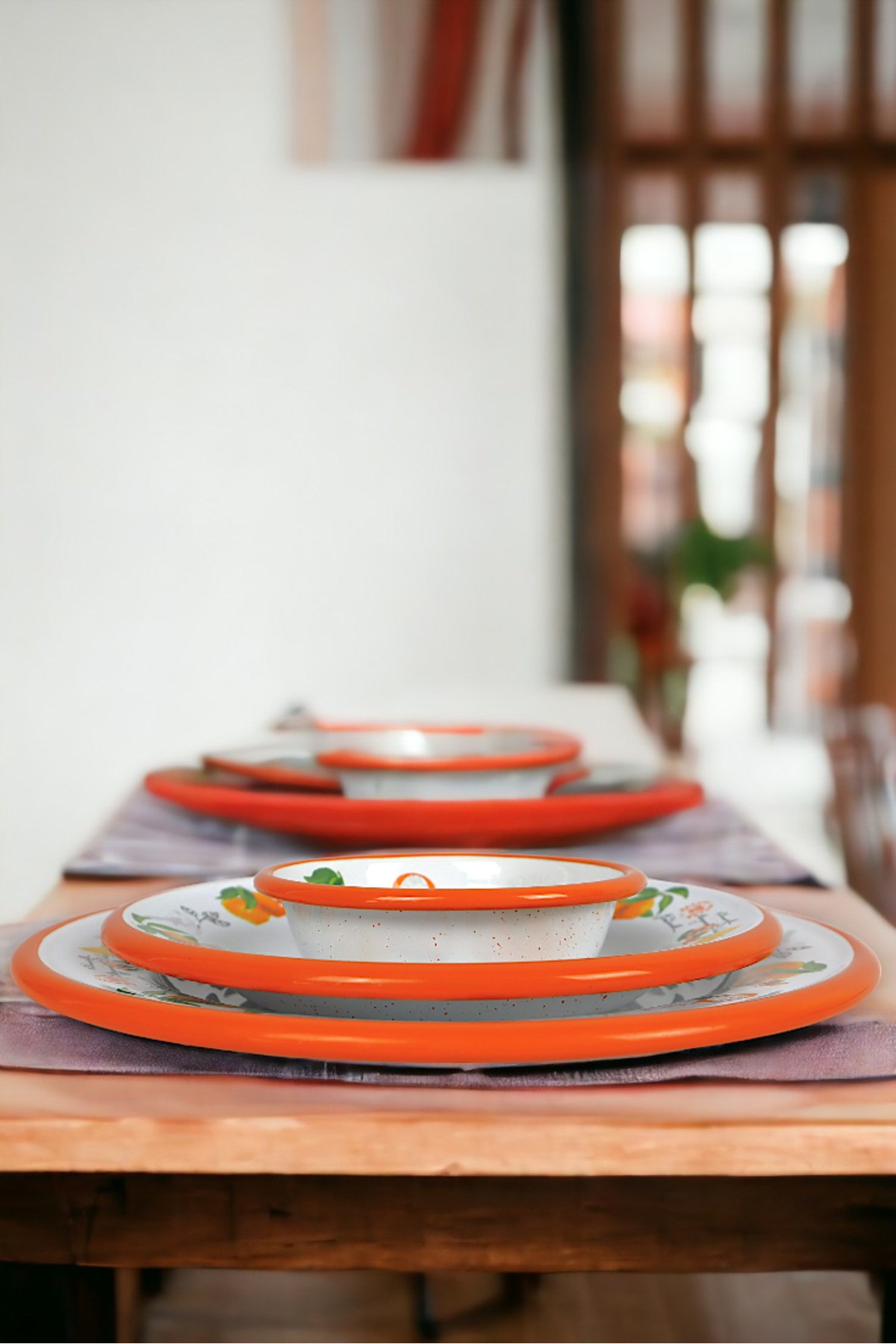 13-24-30 No 3'lü Emaye Yemek Tabağı, Tabak Servis, Yemek, Kamp Piknik, Çeyiz, Hediye