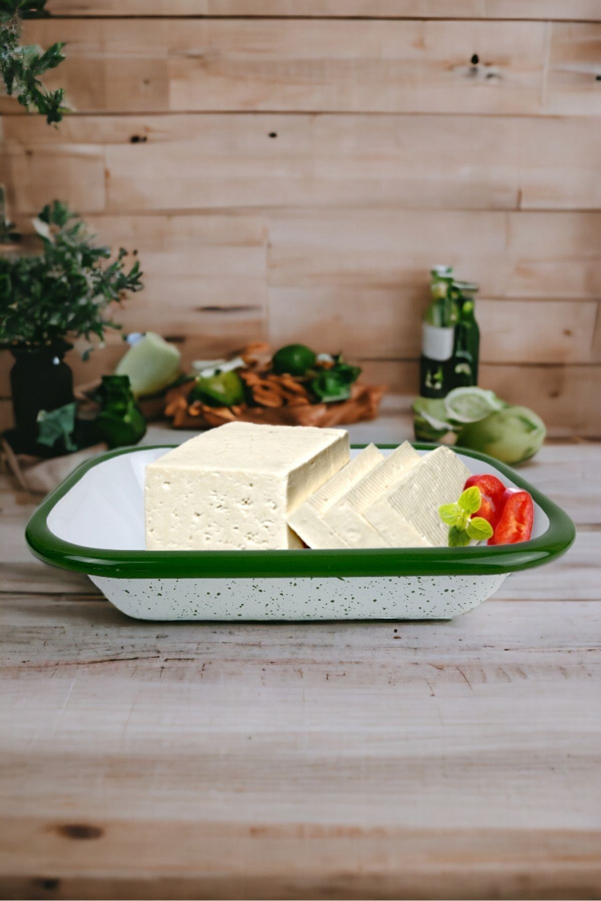 13 No Emaye Dörtgen Tabak Meze Kahvaltılık Kamp Piknik