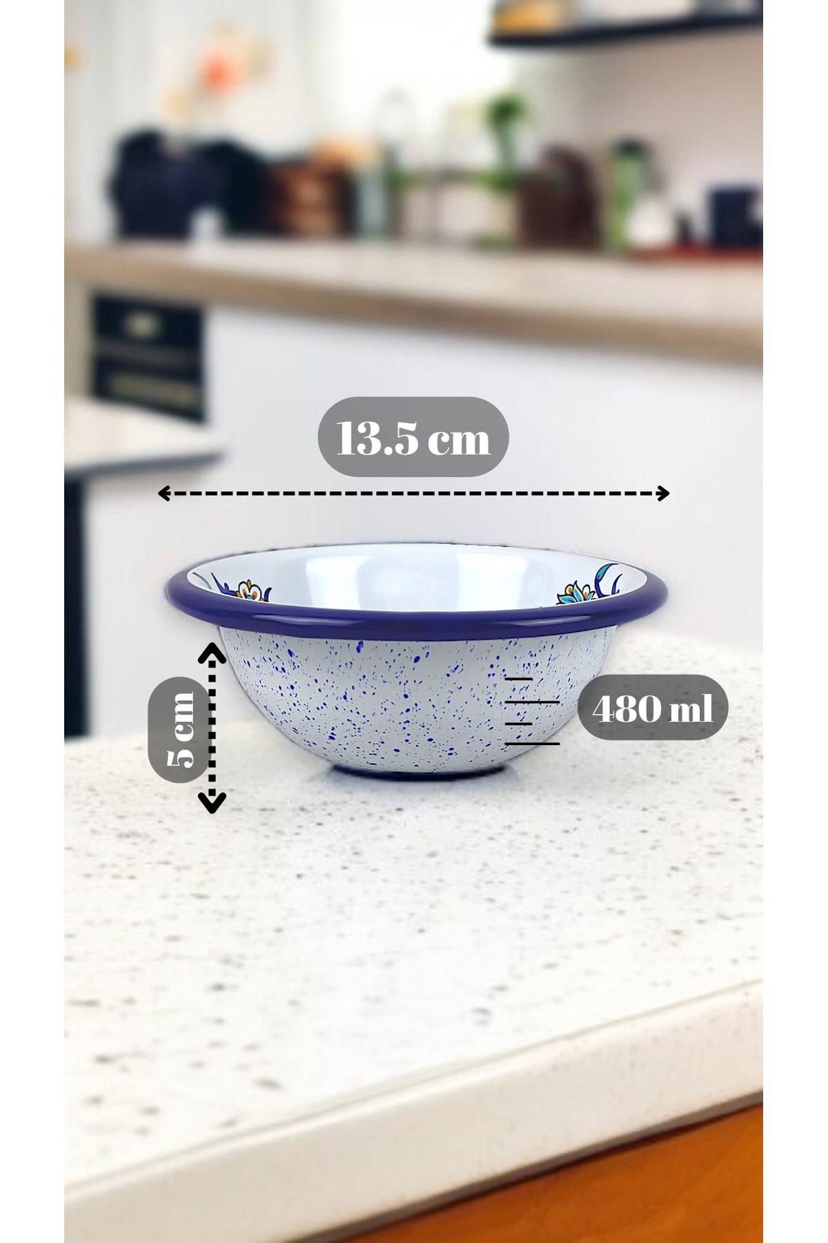 13 No Emaye Kase, Tabak, Çeyiz, Çukur Tabak, Çorba Kase, Mama Tabağı 13 Cm