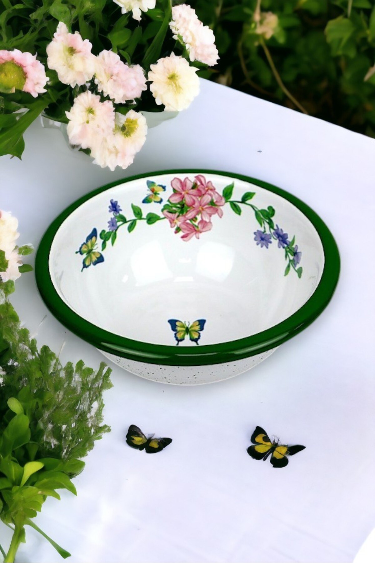 13 No Emaye Kase,  Tabak, Çeyiz, Çukur Tabak, Çorba Kase, Mama Tabağı 13 Cm