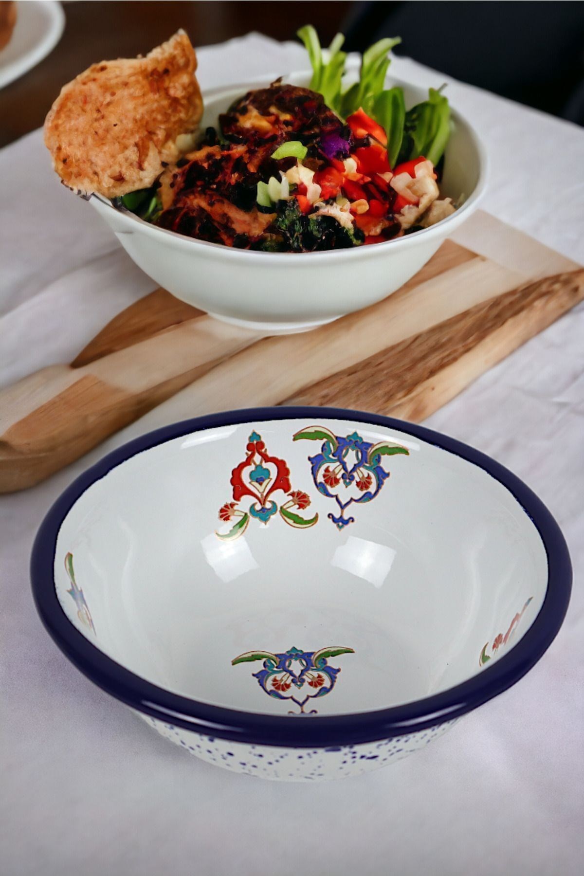 13 No Emaye Kase,  Tabak, Çeyiz, Çukur Tabak, Çorba Kase, Mama Tabağı 13 Cm