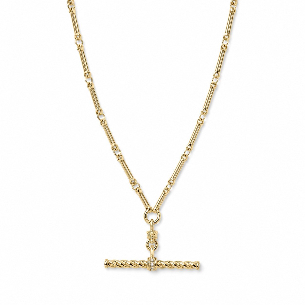 14K Özel Seri Burgu T-Bar Kolye
