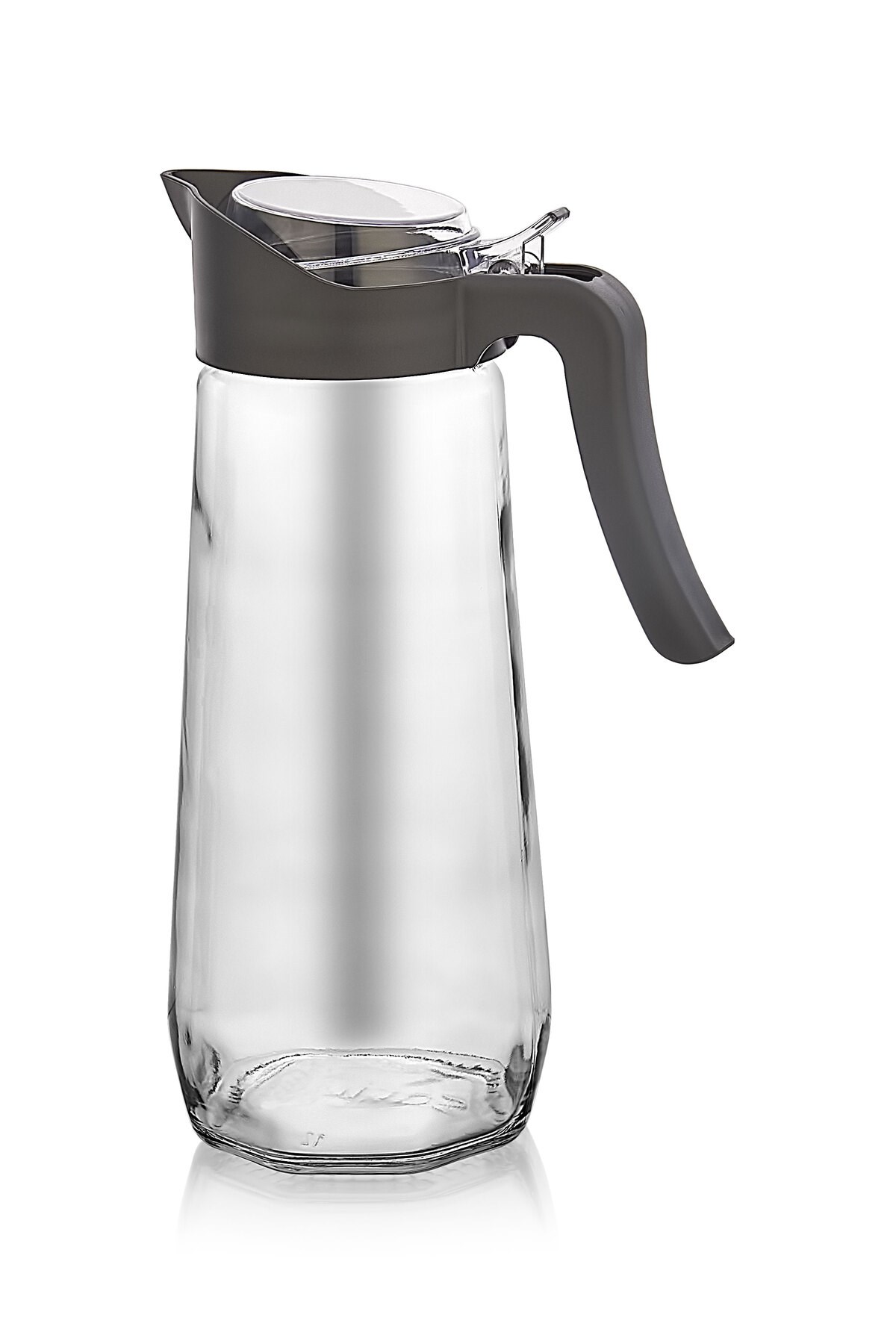 1,6 Litre Cam Sürahi - 1600 ml Şeffaf Kapaklı
